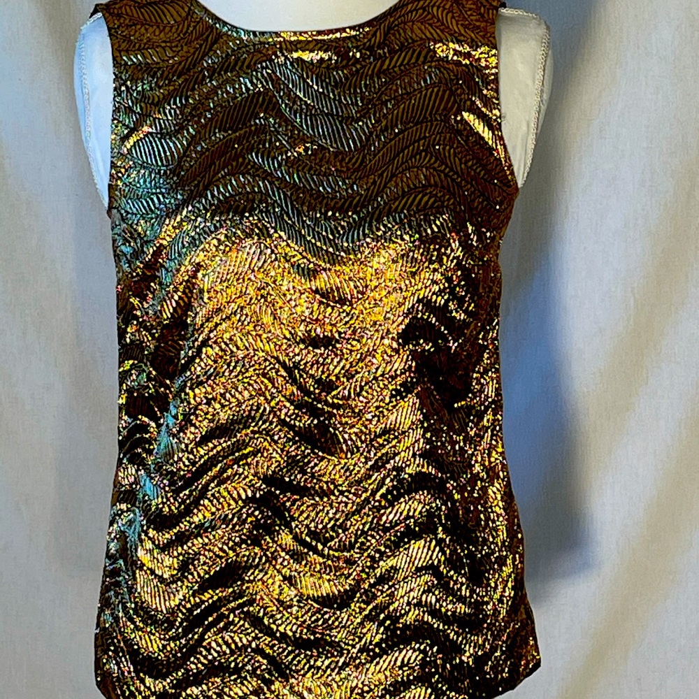 J Crew Collection Metallic Gold top Size XS